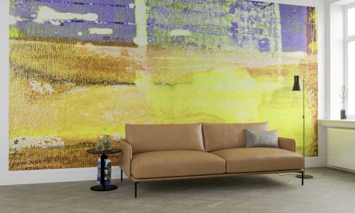 Photo murale intissé impression numérique Puddle Tangy yellow