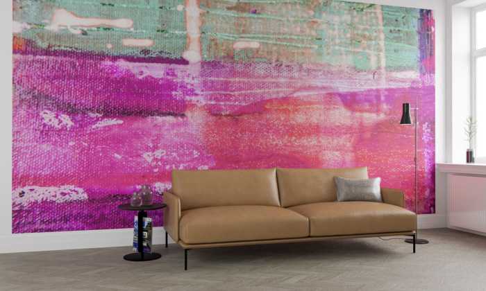 Photo murale intissé impression numérique Puddle Tangy pink