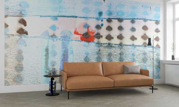 Intissé Premium Zigzag Spangling lightblu-rede
