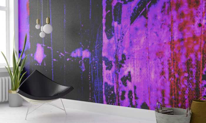 Photo murale intissé impression numérique Bubbles Ascending darkblu-pinke