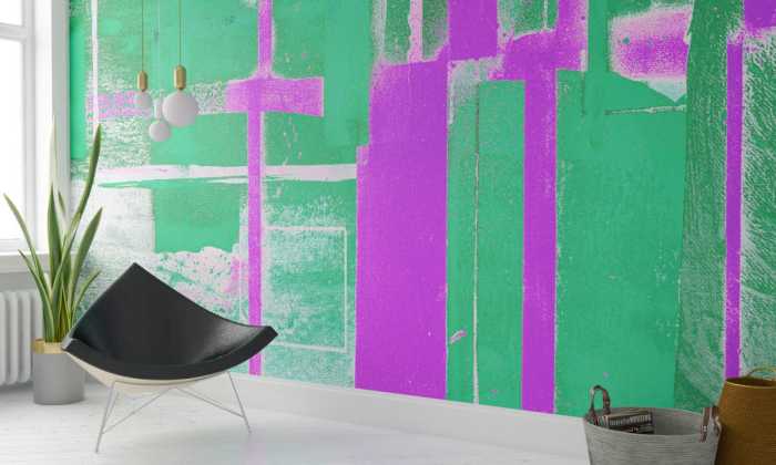 Intissé Premium Cuboids Linedup green-violett
