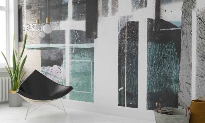 Intissé Premium Cuboids Linedup grey-green
