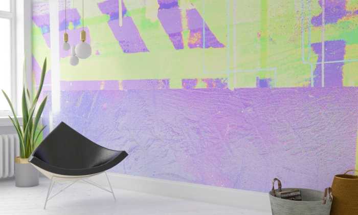 Intissé Premium Alleys Rainy yellow-violett