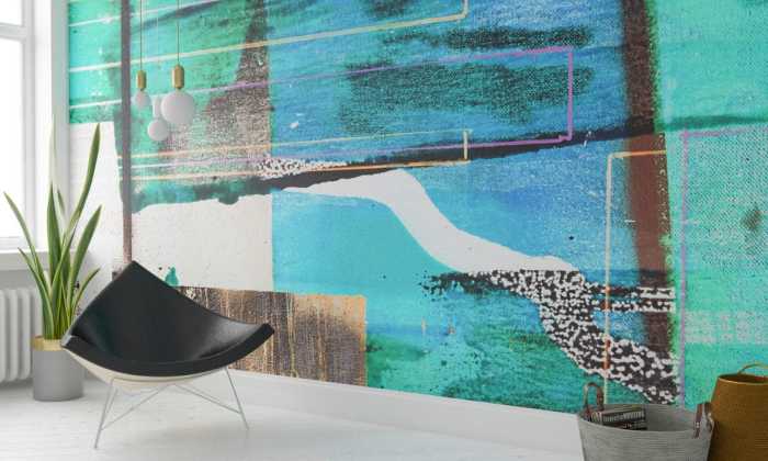 Intissé Premium Branche Dipping blue-green