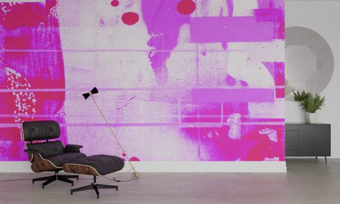 Photo murale intissé impression numérique Drops Lapping pink