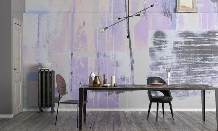 Photo murale intissé impression numérique Dice Rolling lightgrey-violett