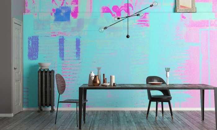 Intissé Premium Rhombus Hiding bleu-pink