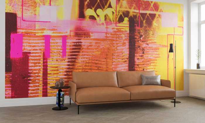 Intissé Premium Rhombus Hiding yellow-pink