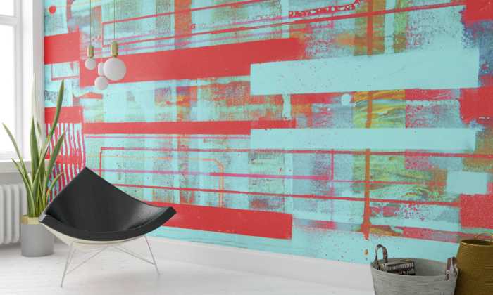 Photo murale intissé impression numérique Layers Swimming red-ice