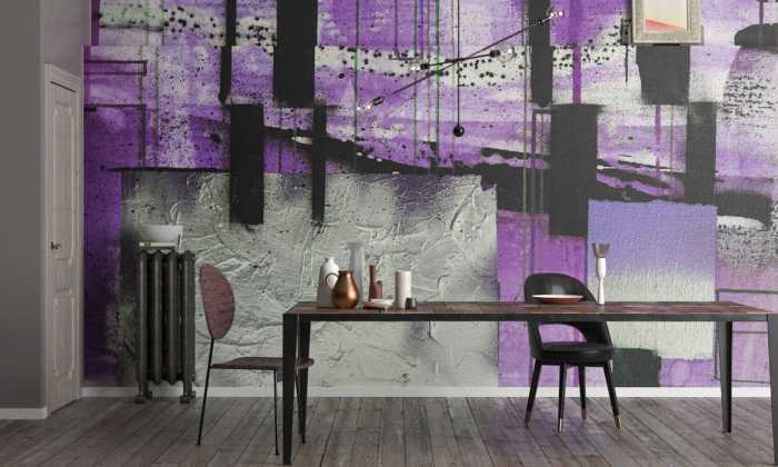 Intissé Premium Squares Dropping grau-violett