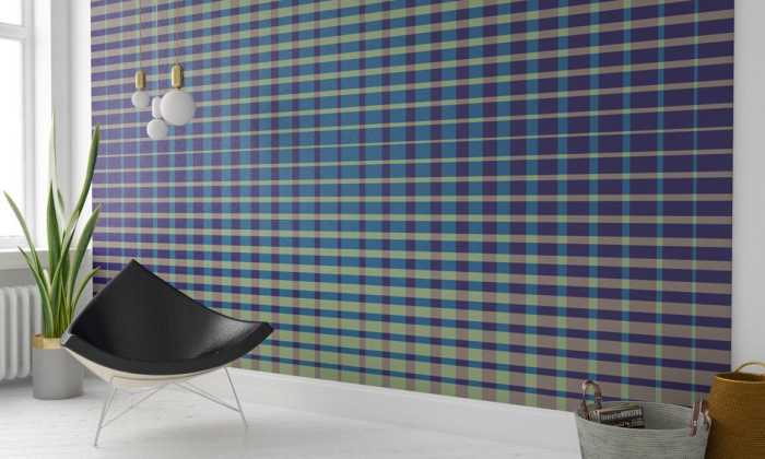 Intissé Premium Chequered blue-beige