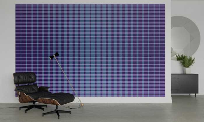 Photo murale intissé impression numérique Chequered blue-purple