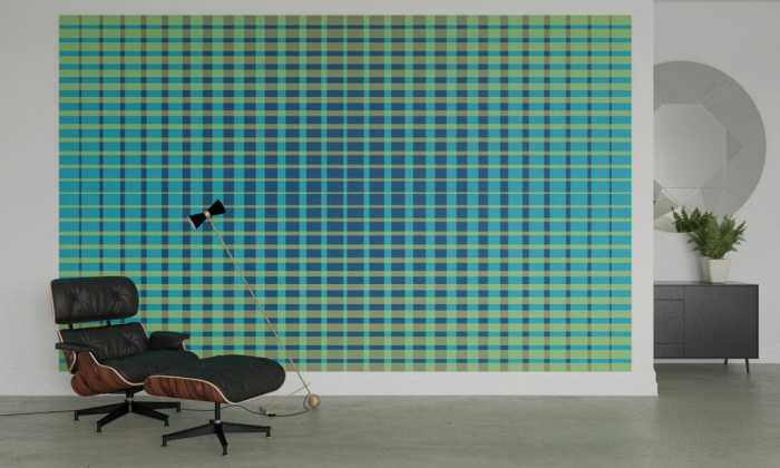 Intissé Premium Chequered blue-turquise