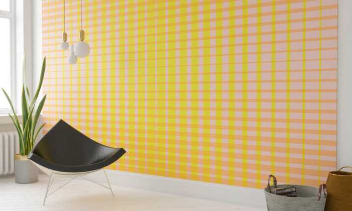 Intissé Premium Chequered yellow-apricot