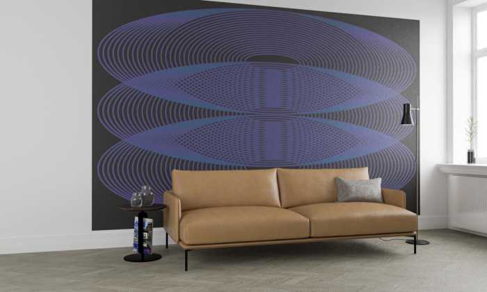 Photo murale intissé impression numérique Eyes Wide Open Trio violett-bleu-black