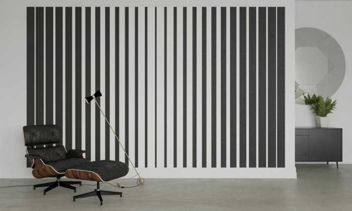 Photo murale intissé impression numérique Lamello Longo white-black