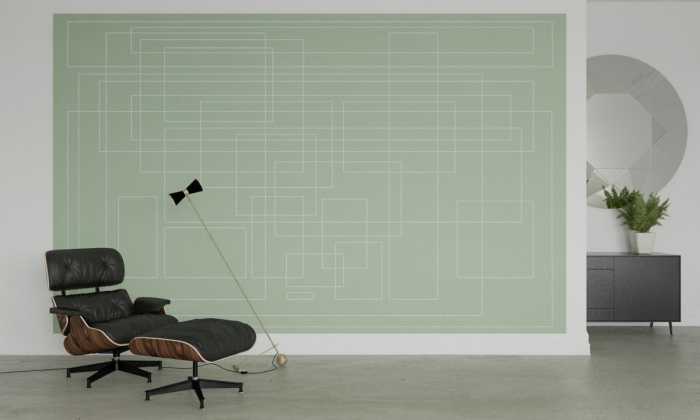 Photo murale intissé impression numérique Mills Board Mondial whiteice-greygreen