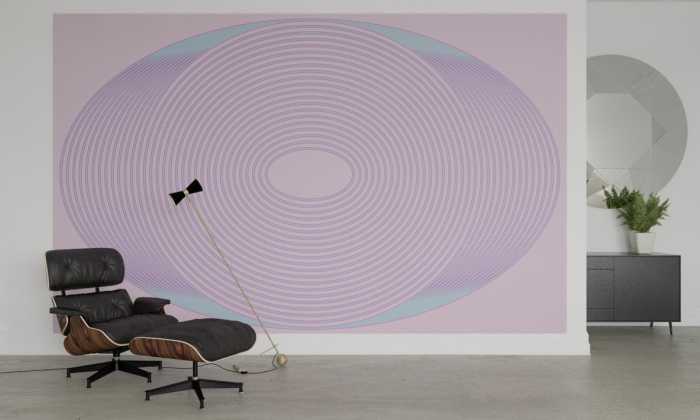 Photo murale intissé impression numérique Shell bleupink-rose