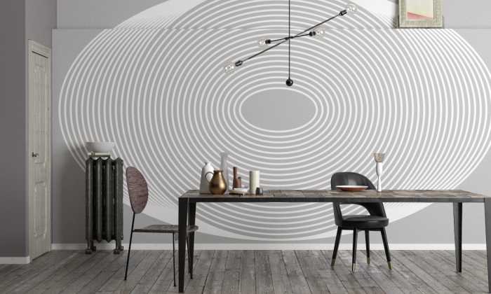 Photo murale intissé impression numérique Shell white-grey