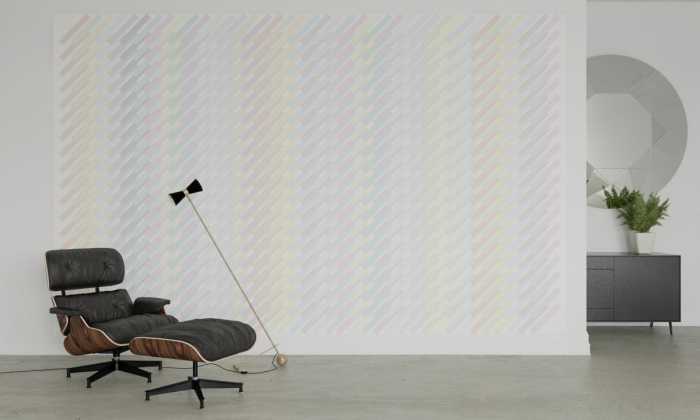 Photo murale intissé impression numérique Structure Hatching white-pastell