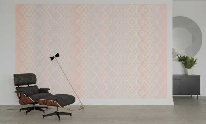 Intissé Premium Structure Rhombus apricot-pastell