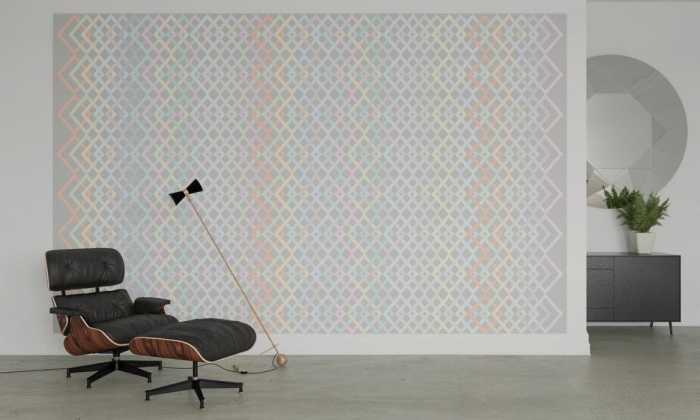 Intissé Premium Structure Rhombus lightgrey-pastell