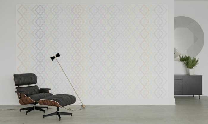 Photo murale intissé impression numérique Structure Rhombus white-pastell