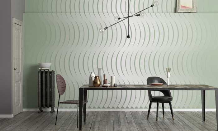 Photo murale intissé impression numérique Wave Curton greygreen