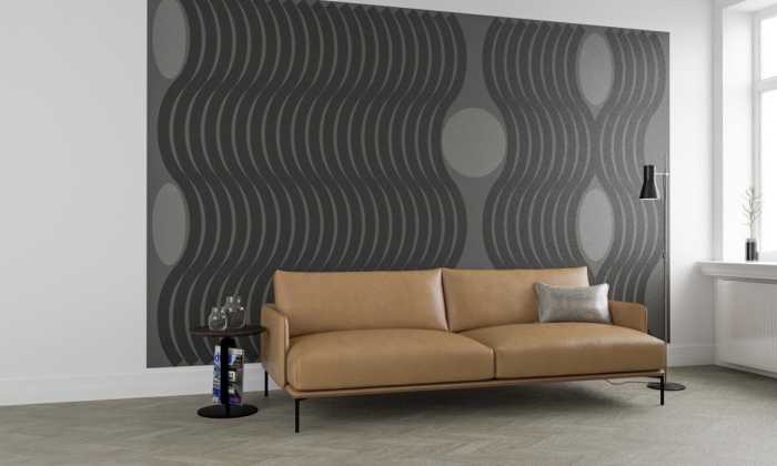 Photo murale intissé impression numérique Wave grey-blackgrey