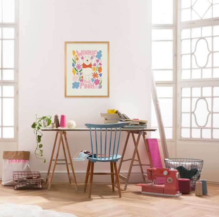 Poster d'art Disney Winnie the Pooh Happy Botanical