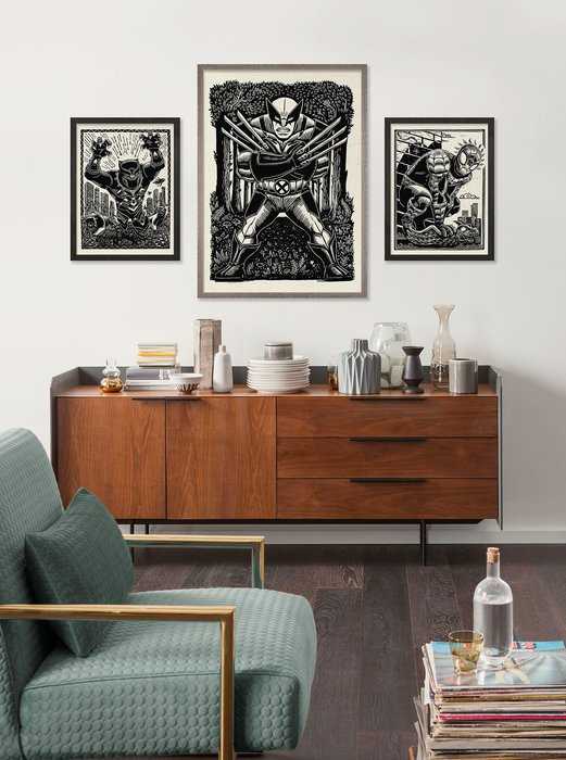 Poster d'art Marvel Spider-Man Lino-Cut