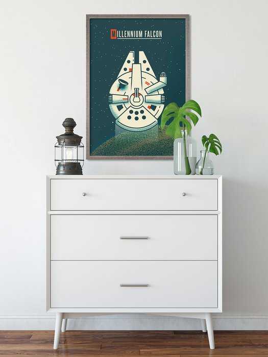 Poster d'art Star Wars - Geeky Millennium Falcon