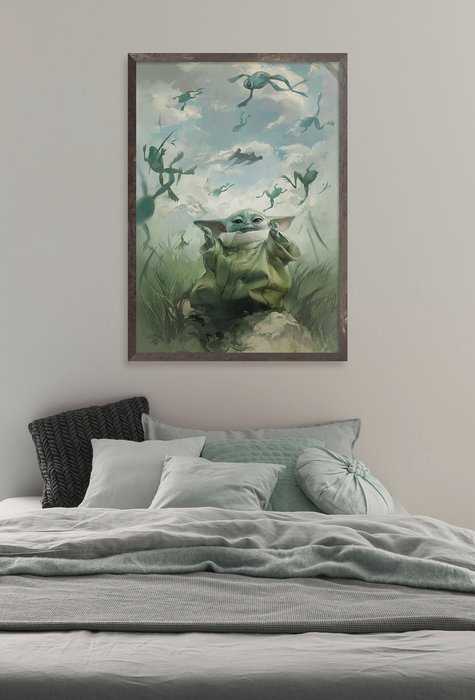 Poster d'art Star Wars The Mandalorian Grogu Frogs