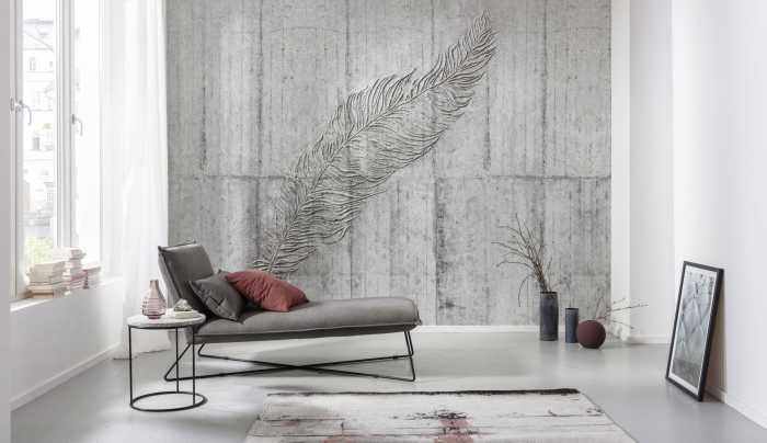 Poster XXL impression numérique Concrete Feather
