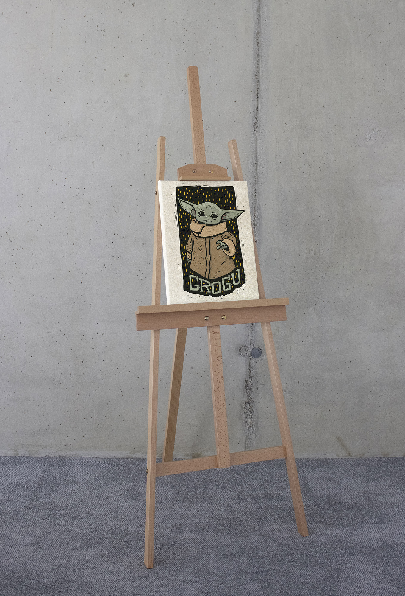 Star Wars The Mandalorian Grogu Lino-Cut
