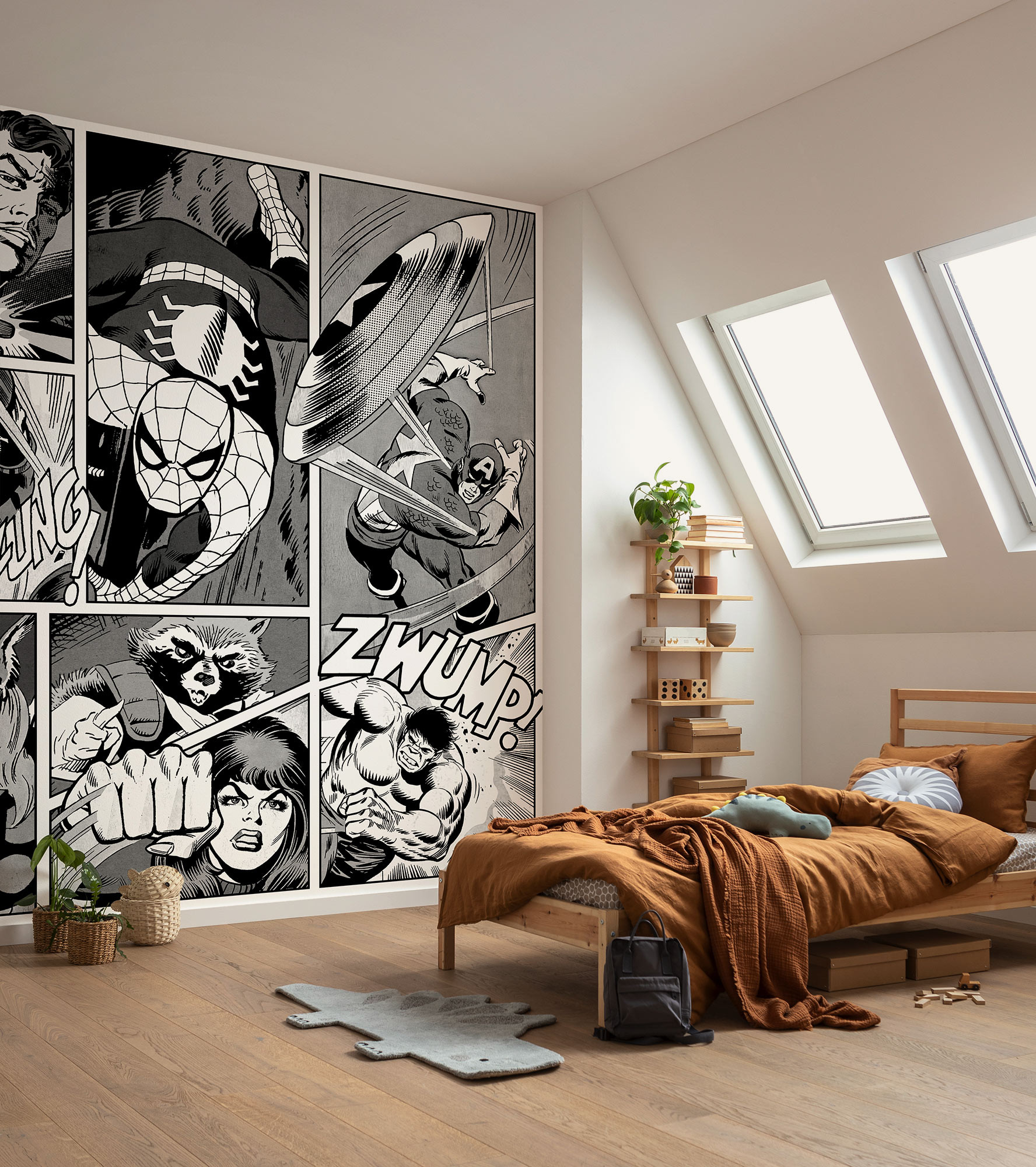 Marvel Classic Comic Panel Monochrome