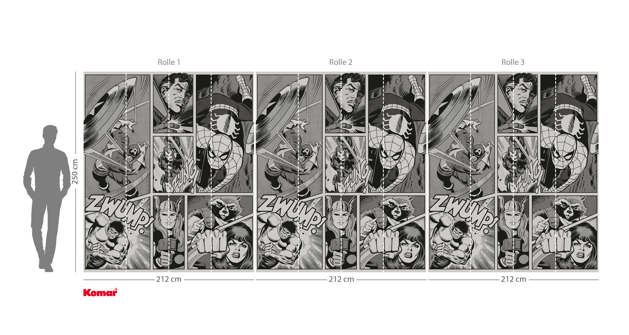 Marvel Classic Comic Panel Monochrome