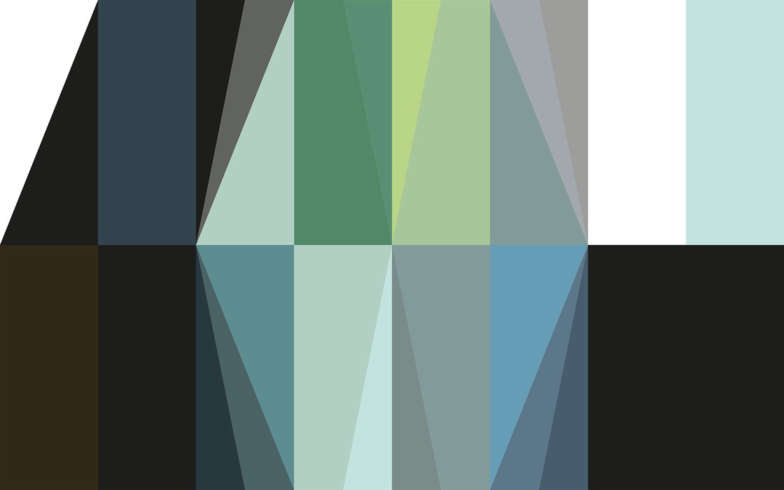 Gem Stone Rhombus black-green-bleu