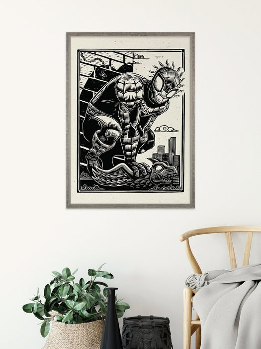 Marvel Spider-Man Lino-Cut